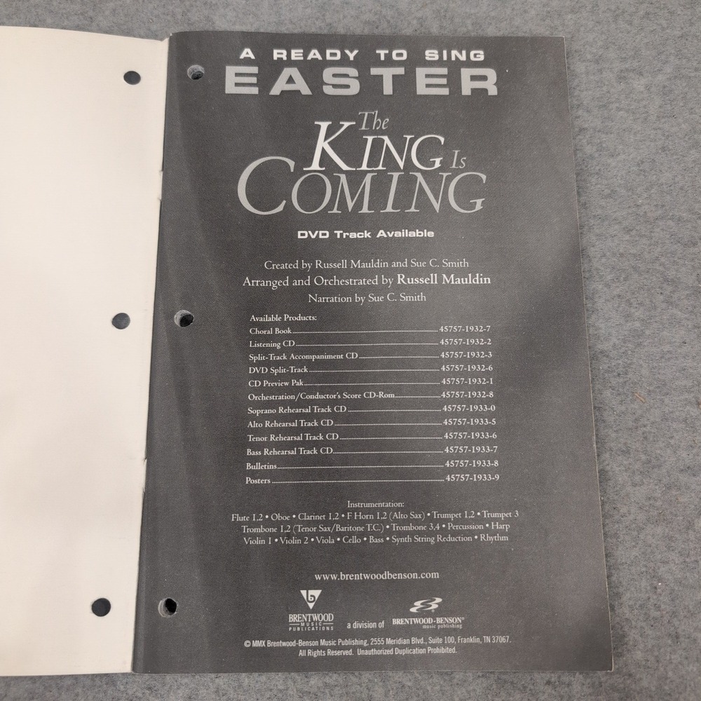 Lot of 4 The King Is Coming Ready To Sing Easter Choral Books SATB Mauldin Smith - Picture 2 of 3